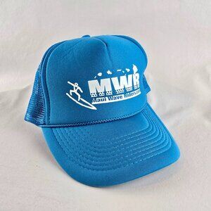 Maui Wave Riders Hat Mens One Size Blue Trucker Mesh Snapback Surf Beach Otto